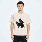 Japanese Vintage Spooky Cat Meme T-Shirt