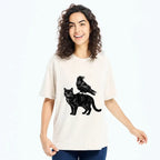 Japanese Vintage Spooky Cat Meme T-Shirt