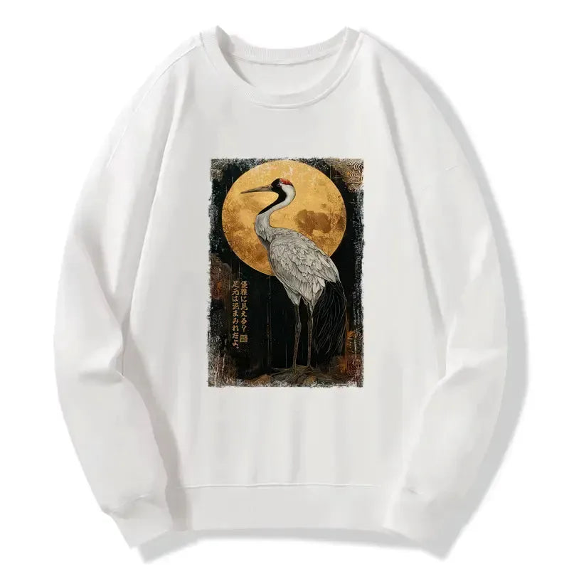 vintage japanese crane sweatshirt free shipping