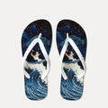 Kyoto-Lion The Great Wave Off Cat Flip Flops