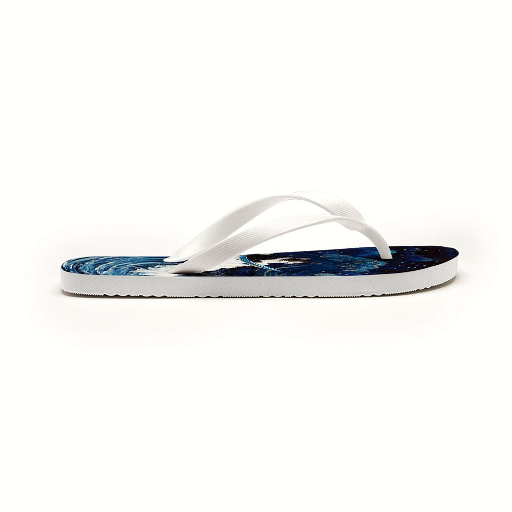 Kyoto-Lion The Great Wave Off Cat Flip Flops