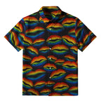 Kyoto-Lion Rainbow Lip Print Button-up Shirt