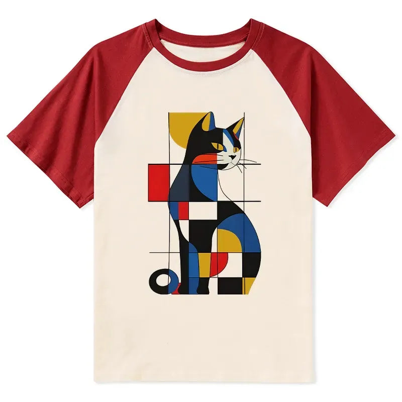 Japanese Cat Raglan T-shirt for Gift Idea