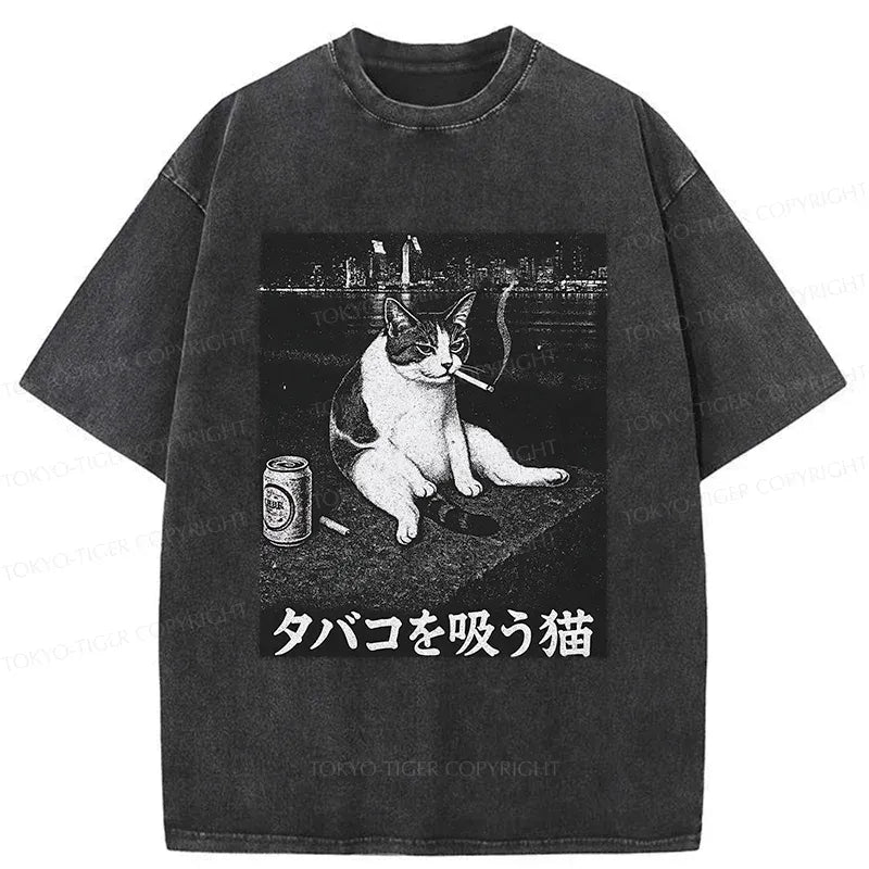 Funny Smoking Cat T-Shirt Free Shipping