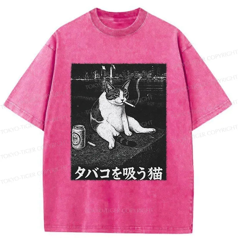 Funny Smoking Cat T-Shirt Free Shipping