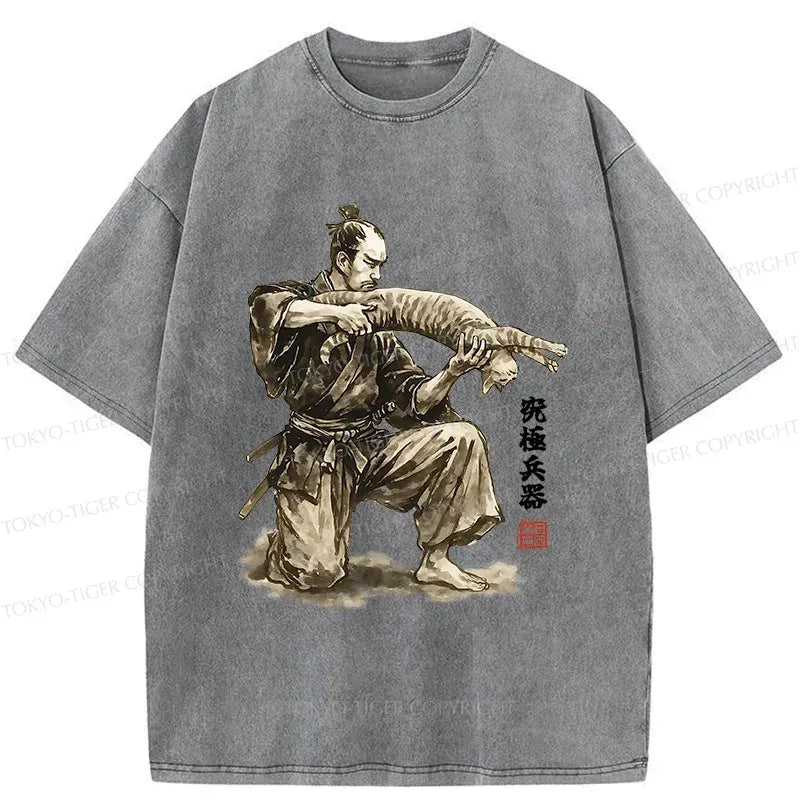 Kyoto-Lion Ultimate Weapon Funny Washed T-Shirt