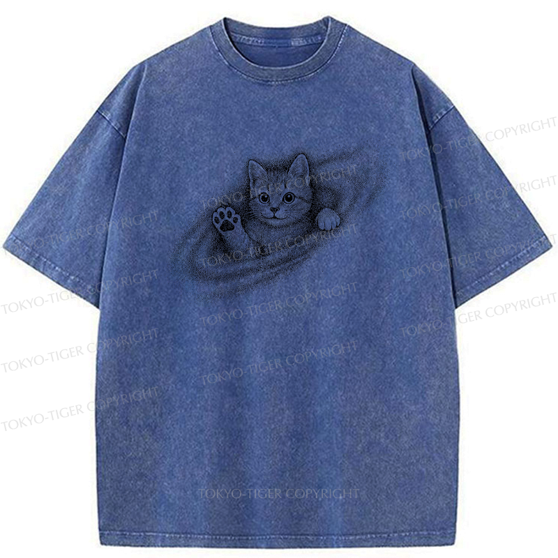 Kyoto-Lion Little Galaxy Cat Washed T-Shirt