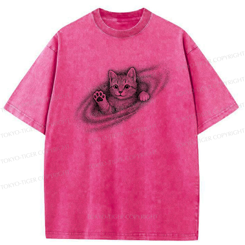 Kyoto-Lion Little Galaxy Cat Washed T-Shirt