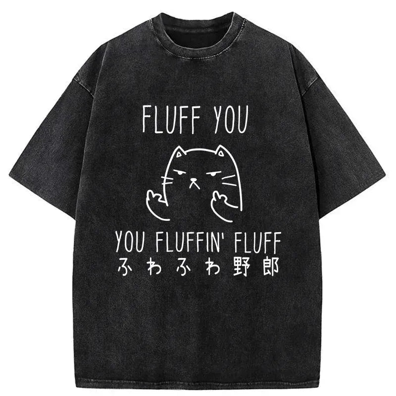 washed cat t shirt streetwear style