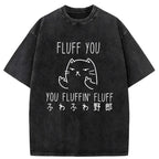 washed cat t shirt streetwear style