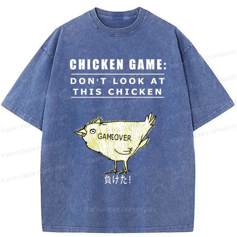 Kyoto-Lion Don't Watch The Chicken Game Washed T-Shirt