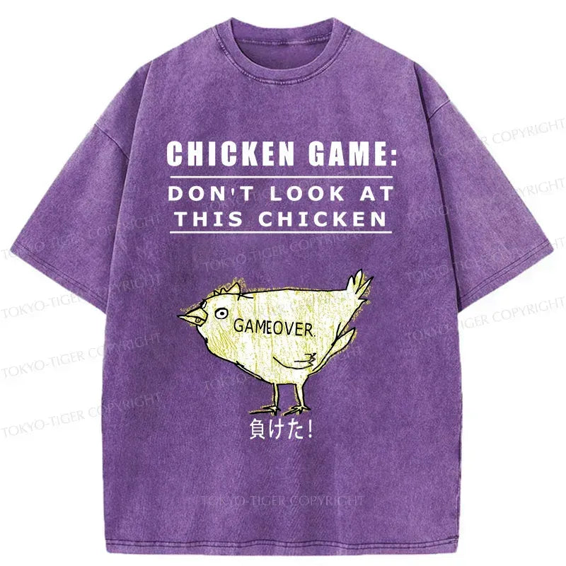 Kyoto-Lion Don't Watch The Chicken Game Washed T-Shirt