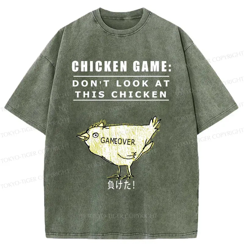 Kyoto-Lion Don't Watch The Chicken Game Washed T-Shirt