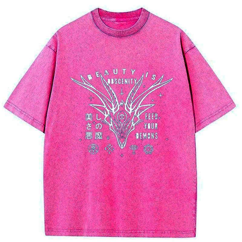 Kyoto-Lion Beautiful Devil Japanese Washed T-Shirt