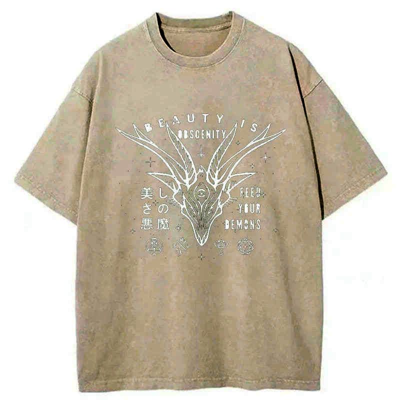 Kyoto-Lion Beautiful Devil Japanese Washed T-Shirt