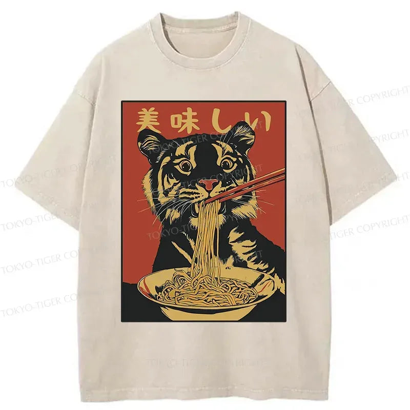 japanese tiger ramen washed t-shirt
