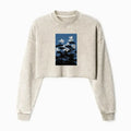 japanese art crop sweatshirt for women