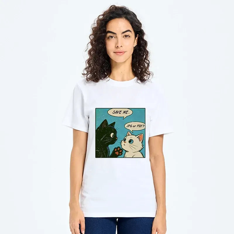 Kyoto-Lion Black White Cat Office Meme Classic T-Shirt
