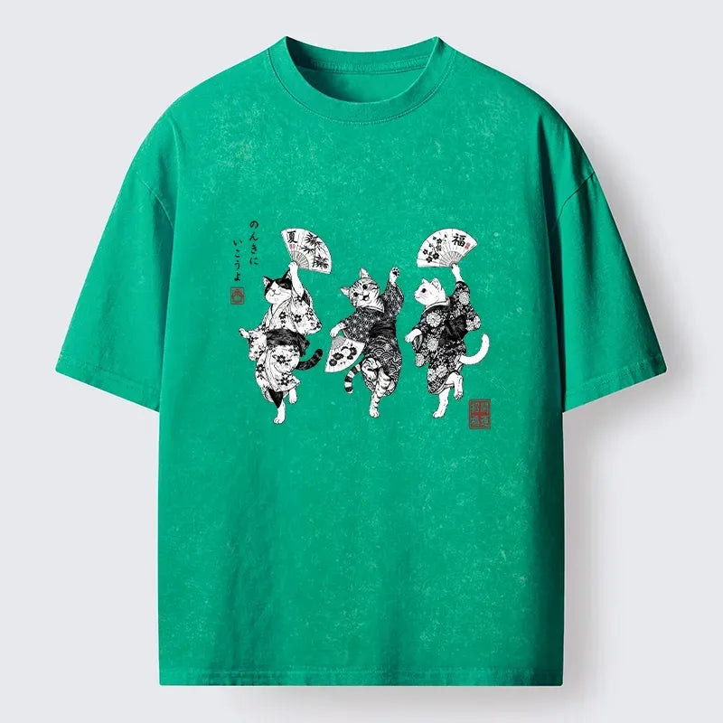Unisex Cat Kimono T-Shirt