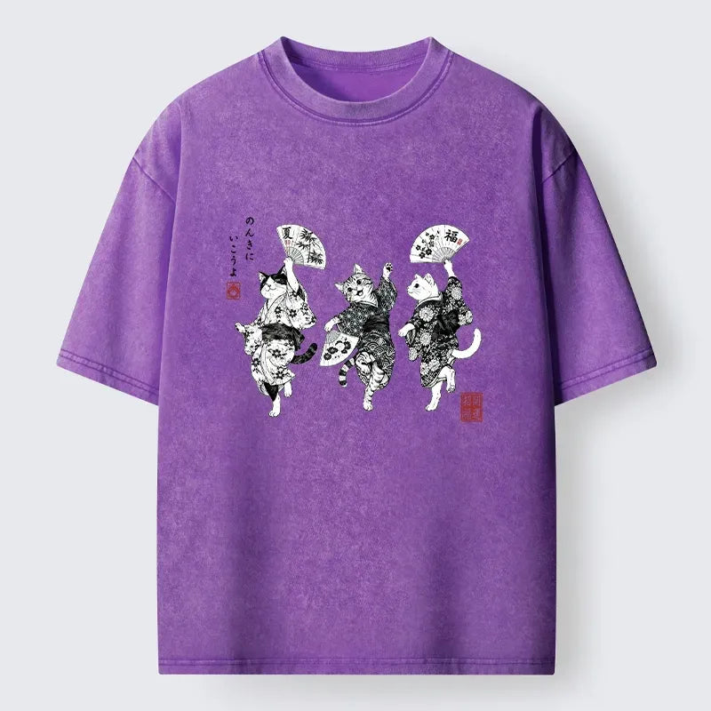 Unisex Cat Kimono T-Shirt