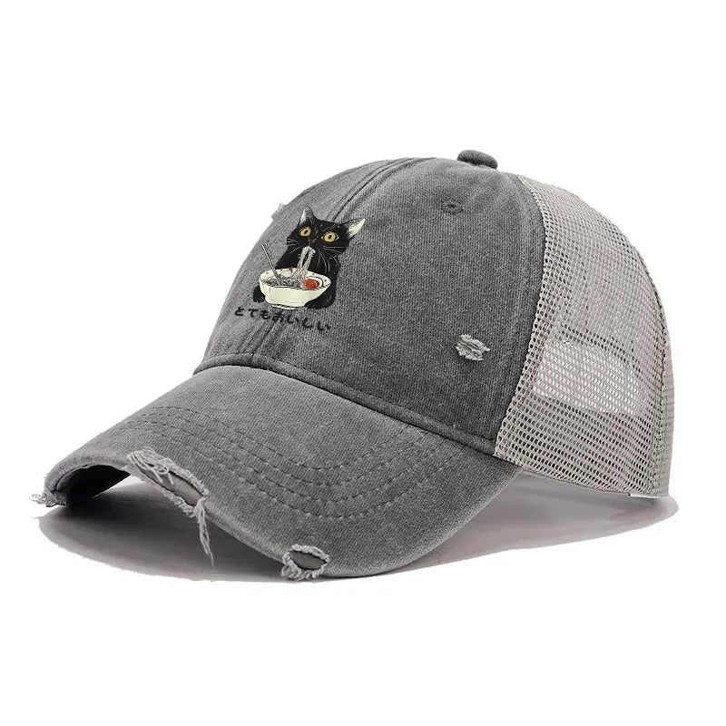 Vintage Cat Ramen Cap on Sale
