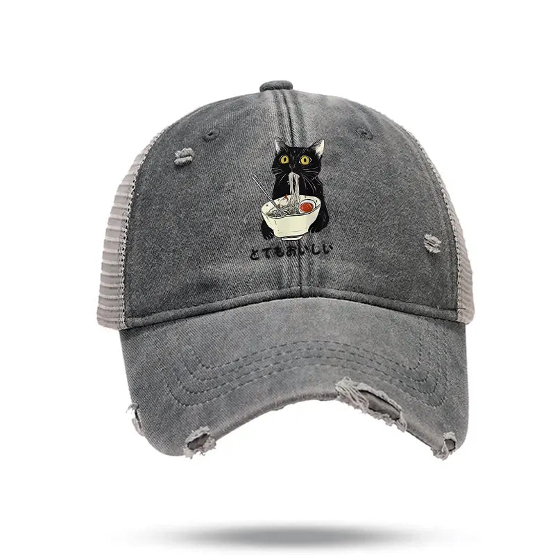 Vintage Cat Ramen Cap on Sale