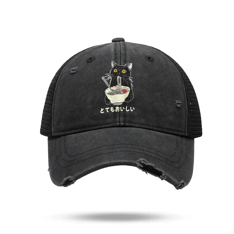 Vintage Cat Ramen Cap on Sale