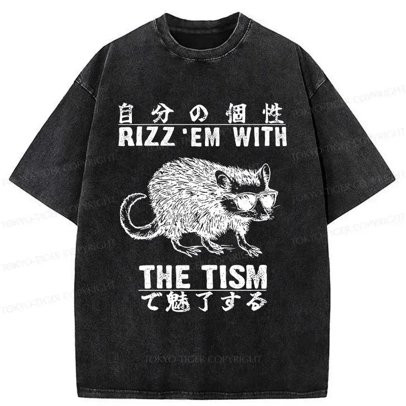 Kyoto-Lion Handsome Mouse Washed T-Shirt
