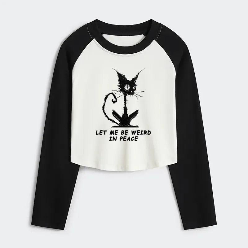 Kyoto-Lion Cat Gradually Became Strange Women's Crop Raglan T-Shirt