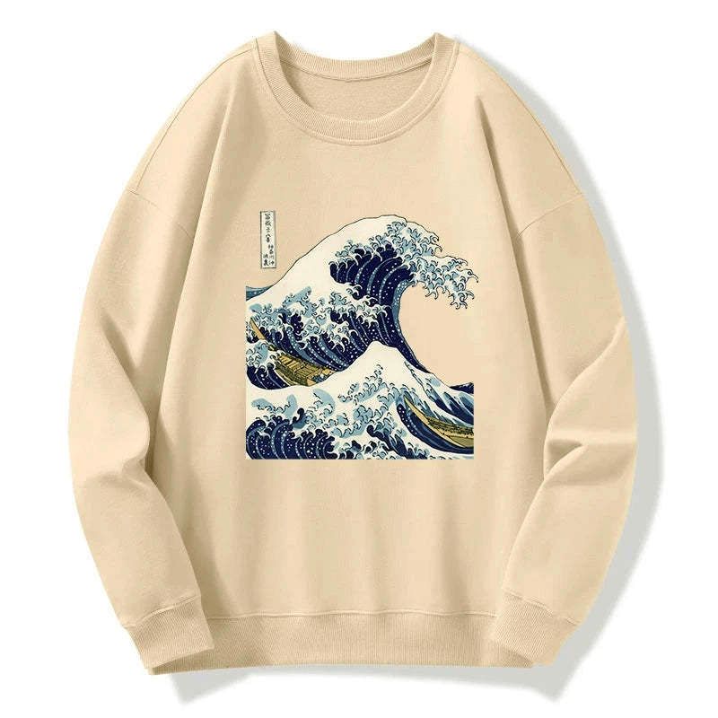 japanese woodblock print sweatshirt for men