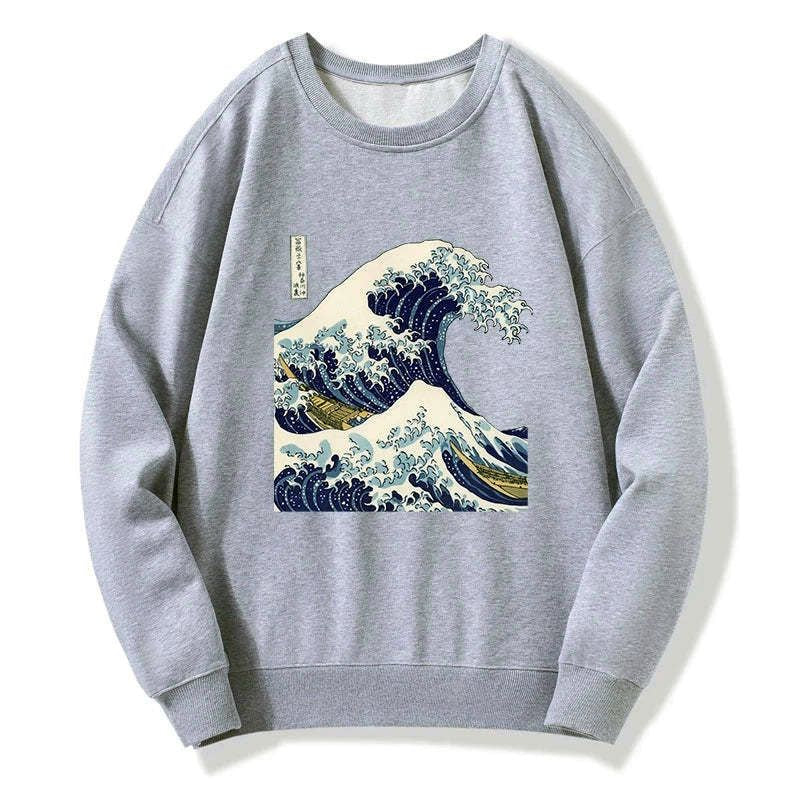 vintage ukiyo-e sweatshirt for daily wear
