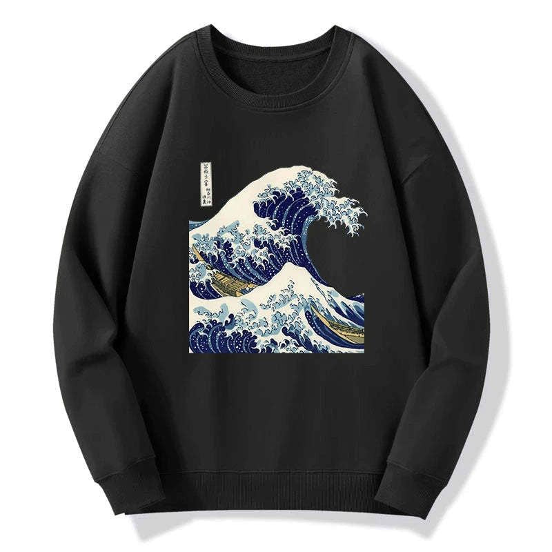 japanese woodblock print sweatshirt for men