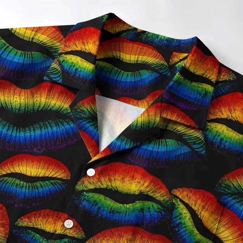 Kyoto Lion Aloha Shirt for Summer Vacation