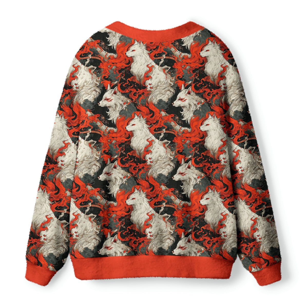 Kyoto-Lion Whispers Of The Fiery Fox Ugly Cardigan Sweater