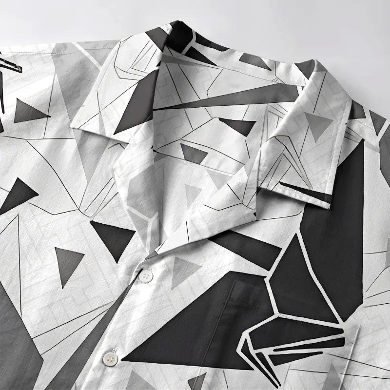 Kyoto-Lion Japanese Origami Cranes Aloha Hawaiian Shirt