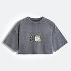 Washed Crop Tee for Women Vacation