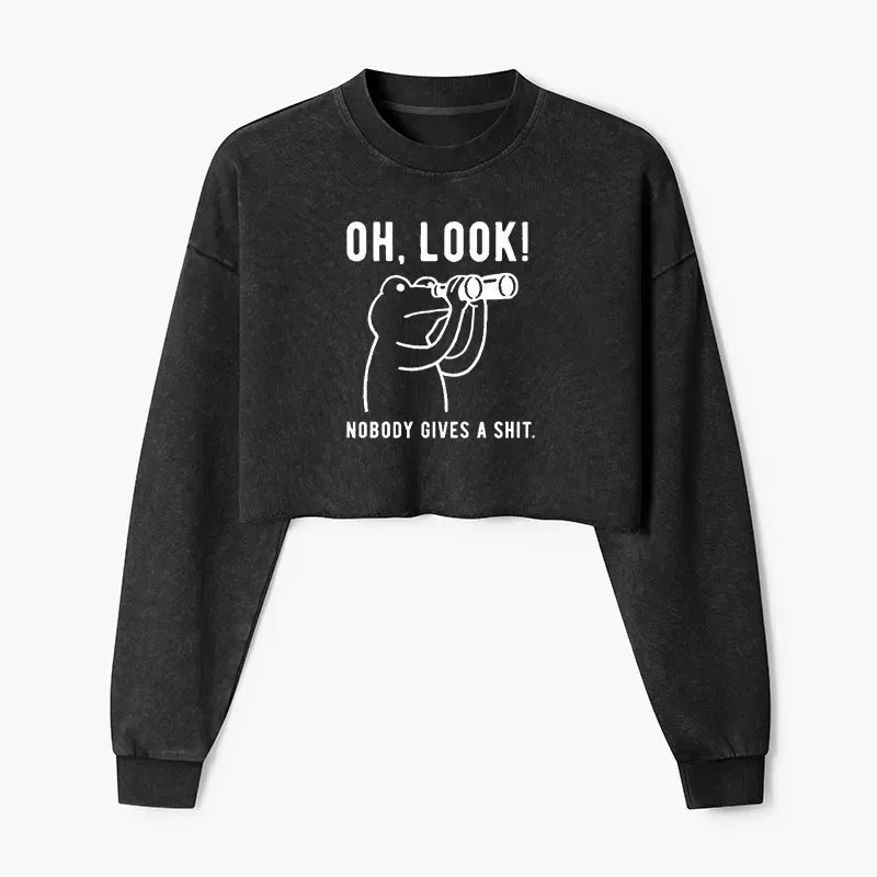 Japanese Vintage Washed Crop Sweatshirt