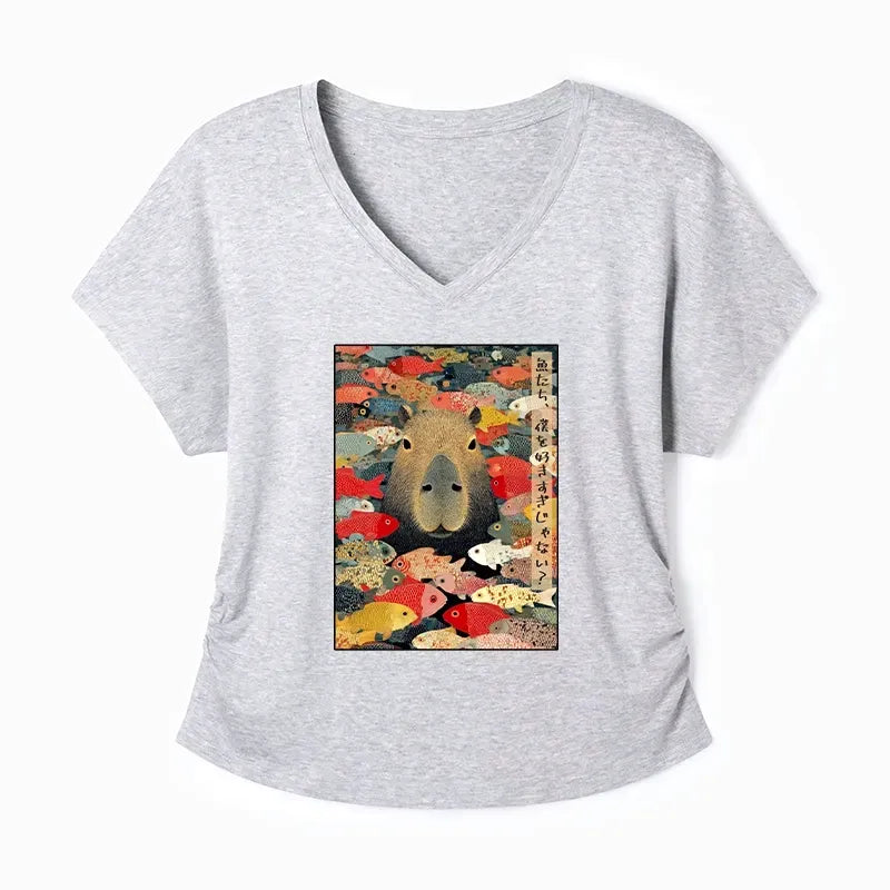 Kyoto-Lion Japanese Style Dolman Sleeve T-Shirt