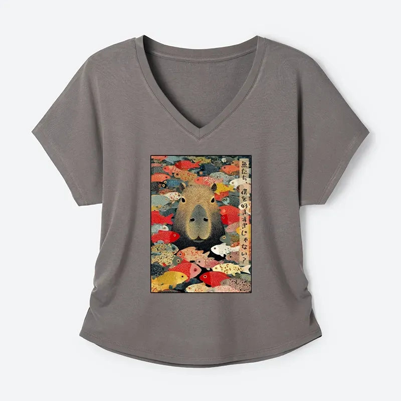 Kyoto-Lion Japanese Style Dolman Sleeve T-Shirt