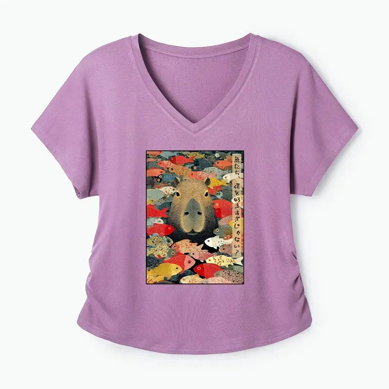Kyoto-Lion Japanese Style Dolman Sleeve T-Shirt