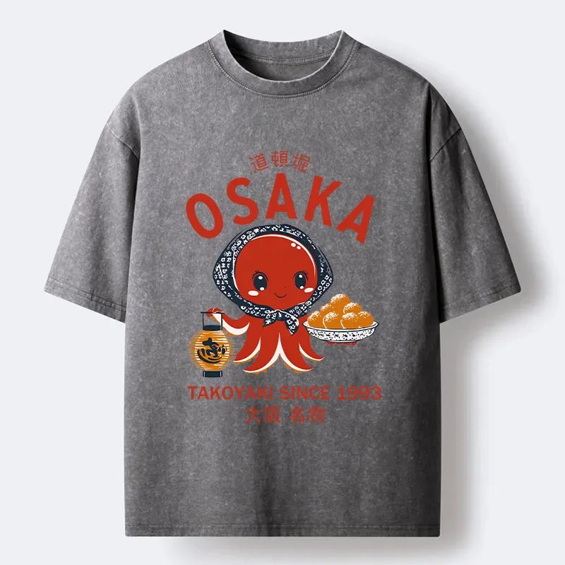 Kyoto-Lion Delicious Takoyaki Japanese Washed T-Shirt