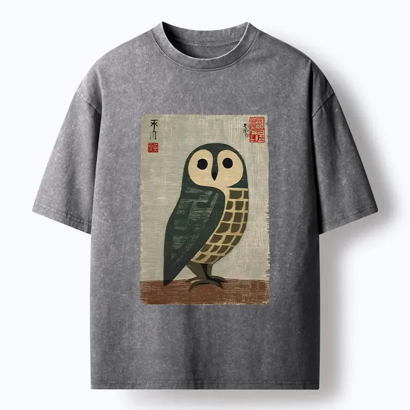 japanese owl t-shirt for men