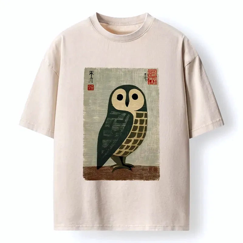 japanese owl t-shirt for men
