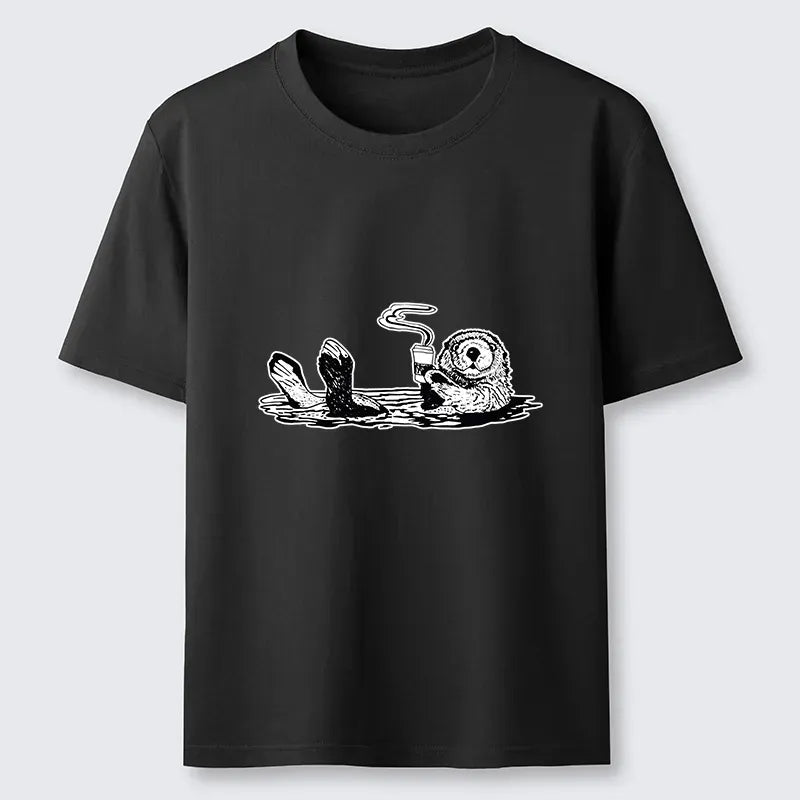 Kyoto-Lion Otter Drinking Coffee Classic T-Shirt