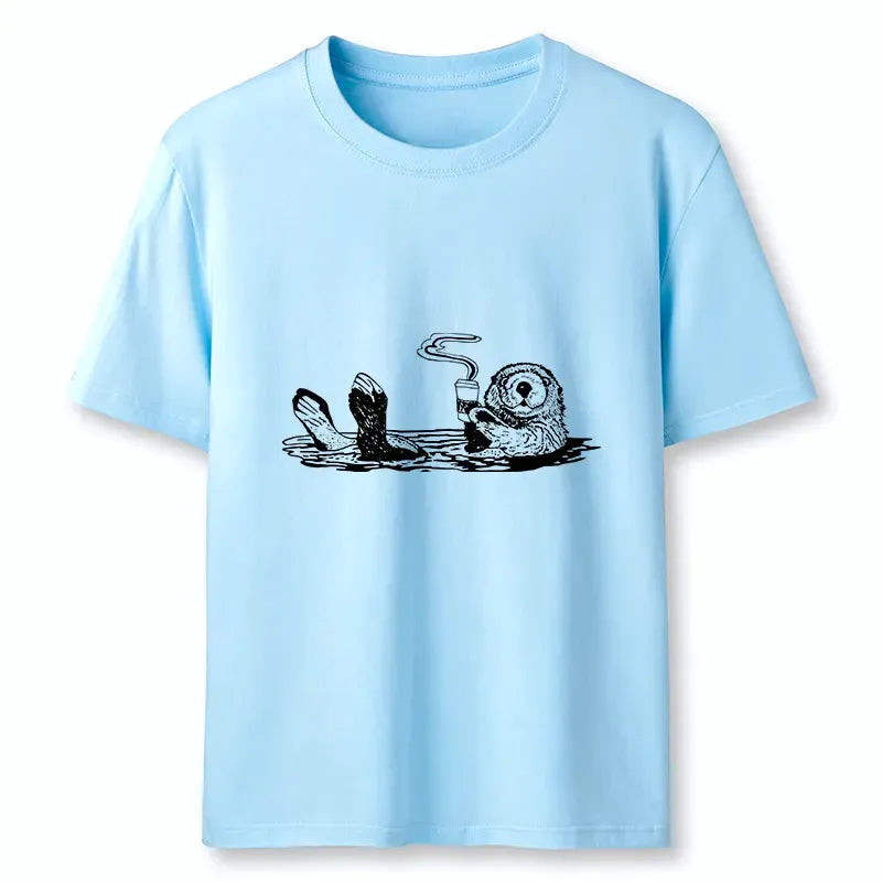 Kyoto-Lion Otter Drinking Coffee Classic T-Shirt