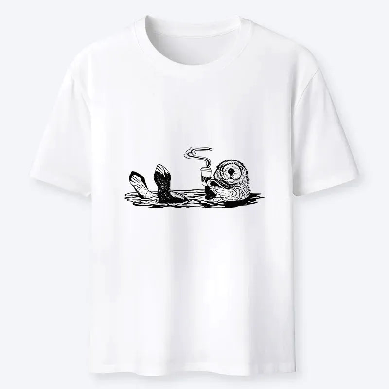 Kyoto-Lion Otter Drinking Coffee Classic T-Shirt