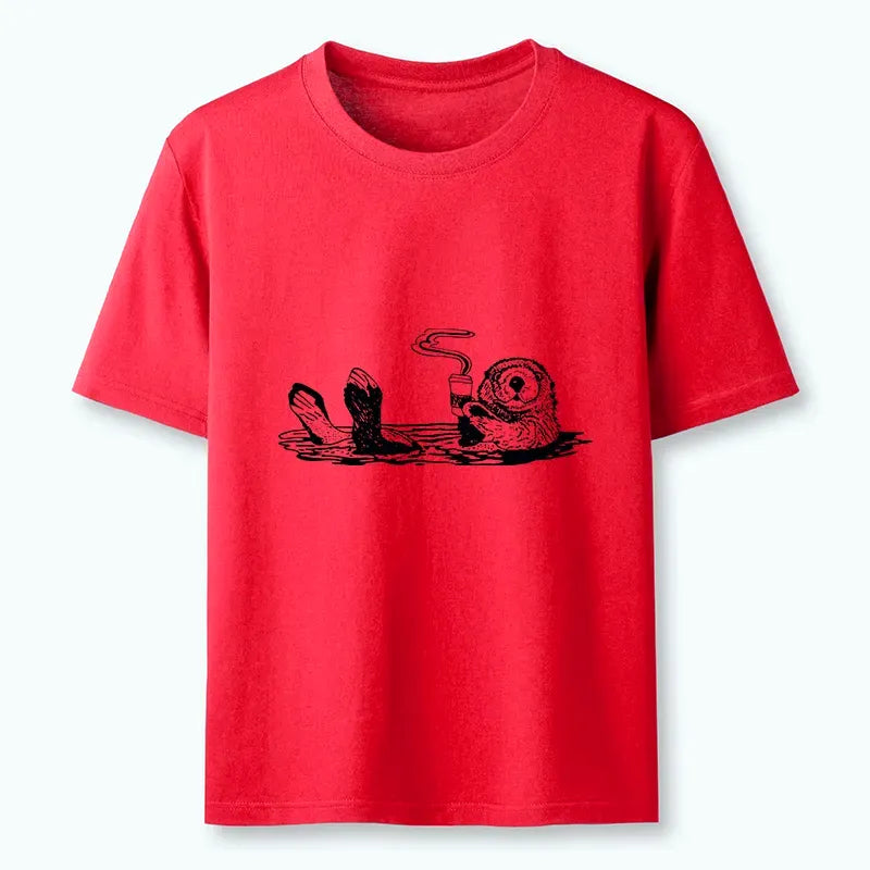 Kyoto-Lion Otter Drinking Coffee Classic T-Shirt