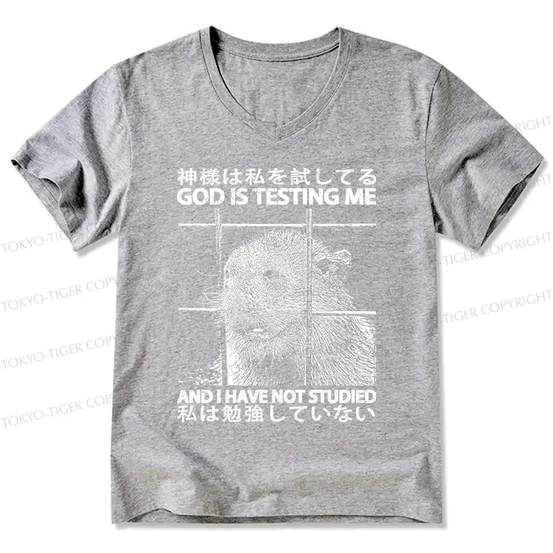 Mythical Japanese V-Neck Tee for Casual Street Style