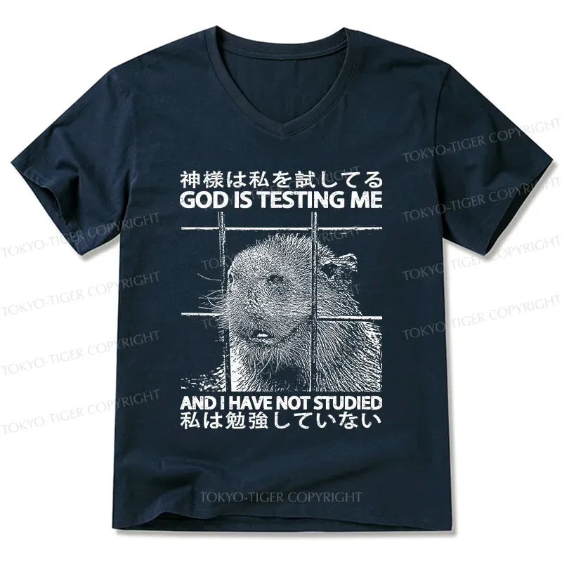Mythical Japanese V-Neck Tee for Casual Street Style