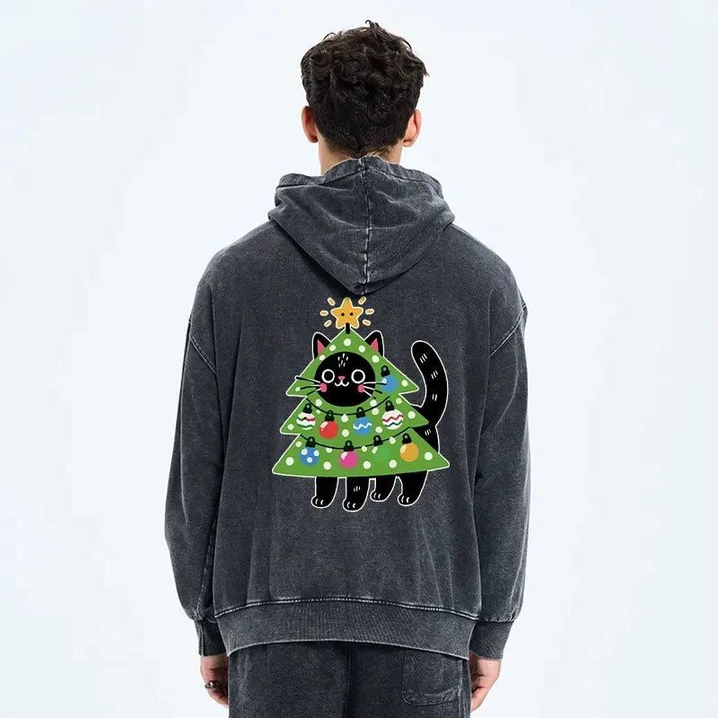 japanese christmas cat zip hoodie